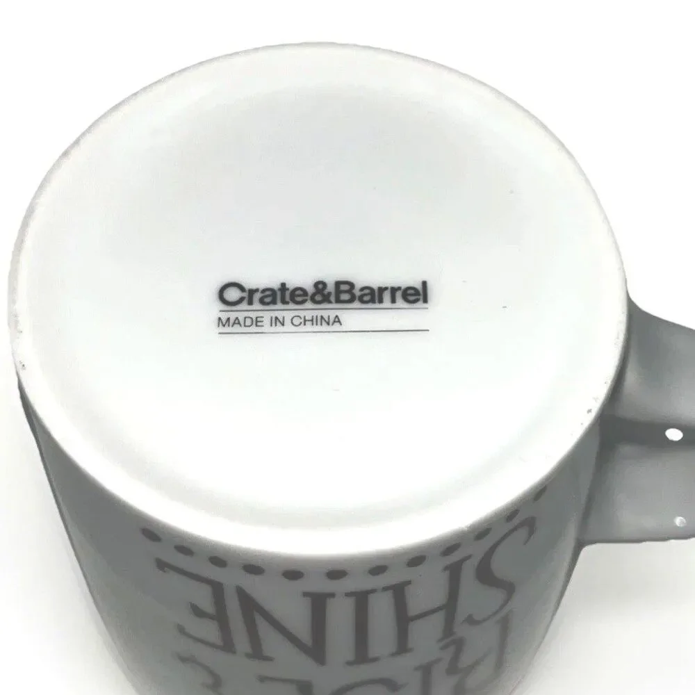 Crate & Barrel Rise And Shine Rooster Coffee Cup Mug Country Farmhouse 16oz